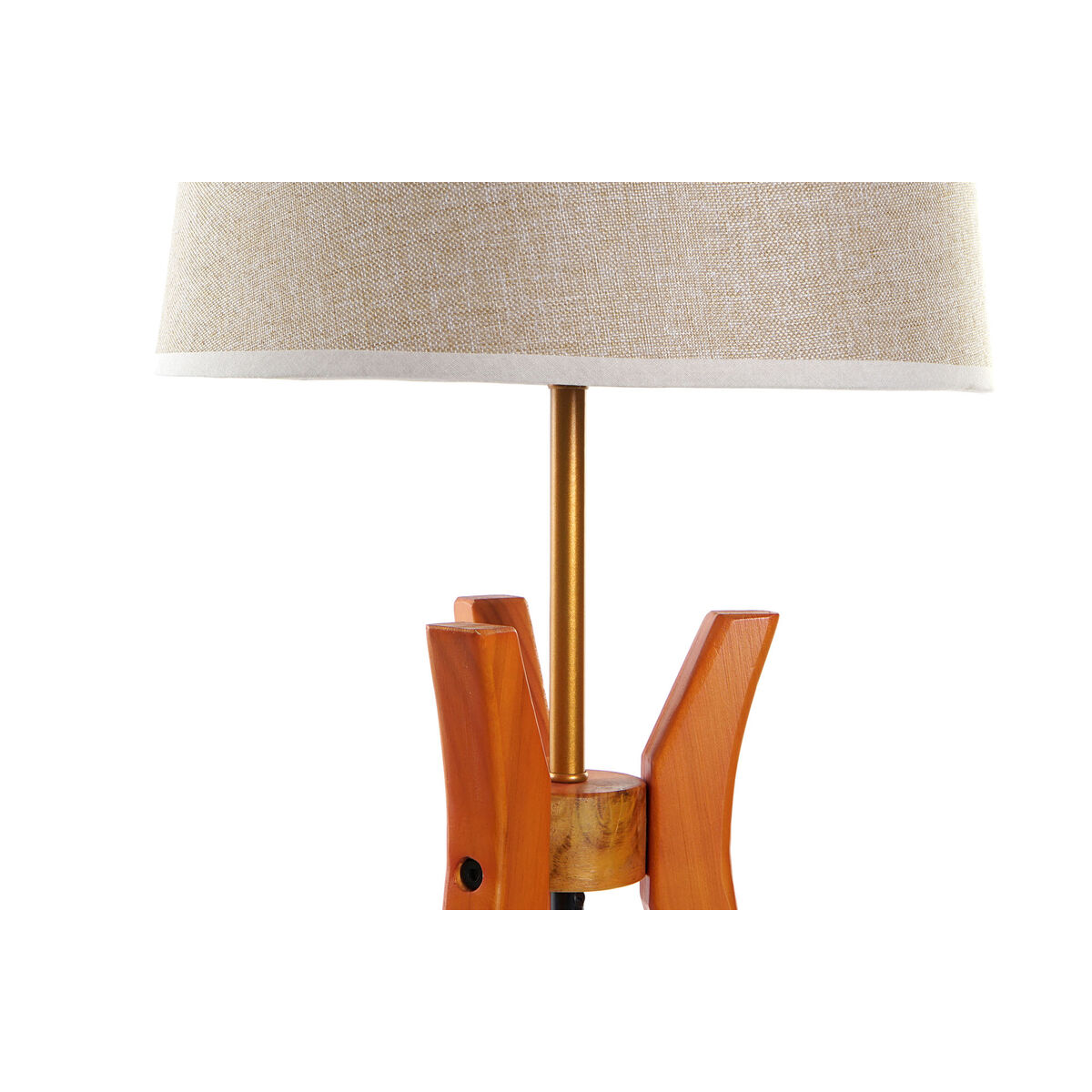 Bordlampe DKD Home Decor Brun Beige Polyester Tre 220 V 50 W